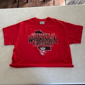 University of WI Badgers football crop top- L